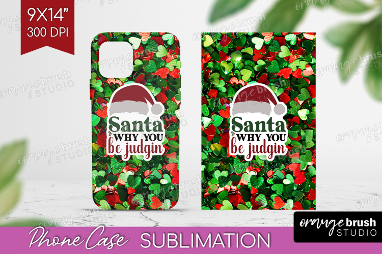 Funny Christmas Quote Phone Case PNG - Xmas Glitter Case PNG