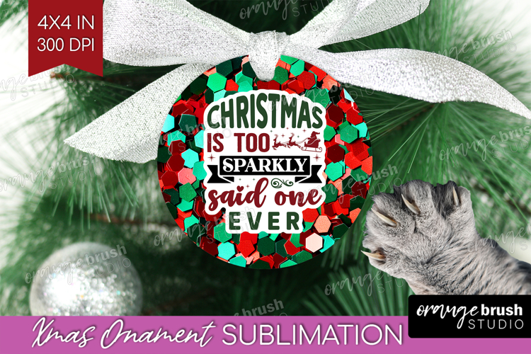 Funny Christmas Quote Ornament PNG - Xmas Glitter PNG