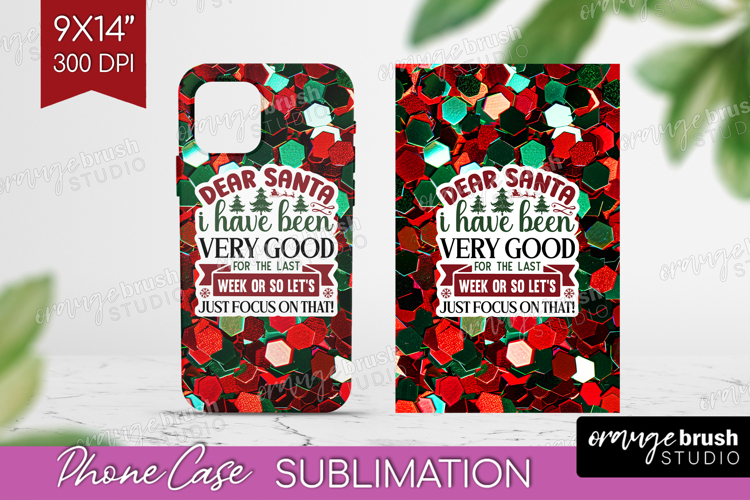 Funny Christmas Quote Phone Case PNG - Xmas Glitter Case PNG