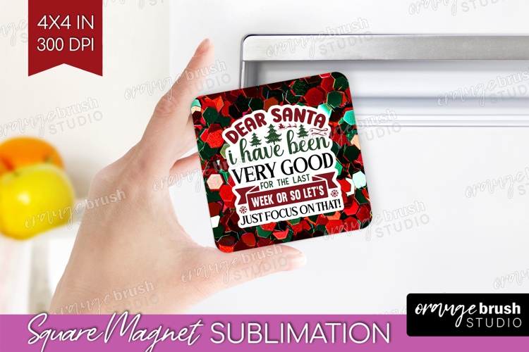 Funny Christmas Quote Magnet Sublimation - Xmas Glitter PNG