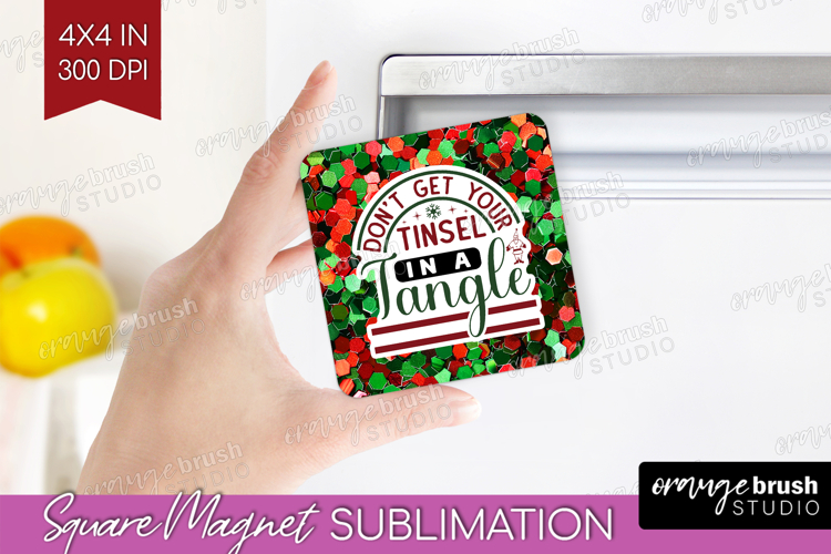 Funny Christmas Quote Magnet Sublimation - Xmas Glitter PNG