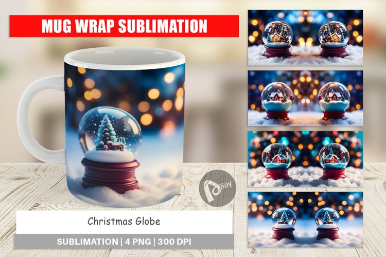 Mug sublimation design Christmas Globe