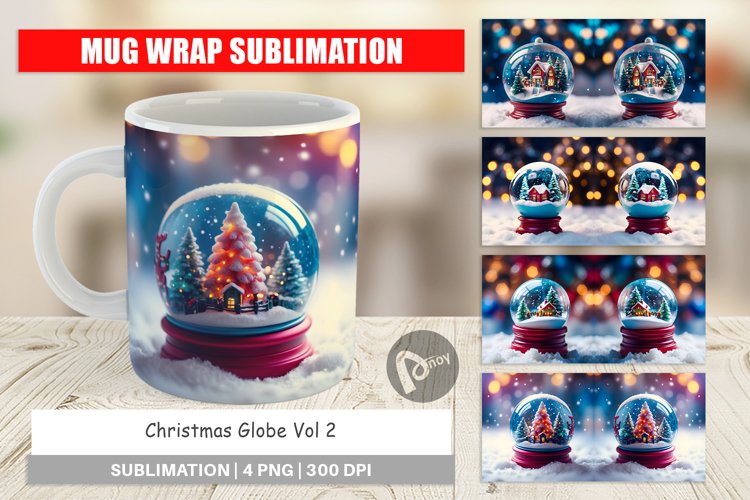 Mug sublimation design Christmas Globe example image 1