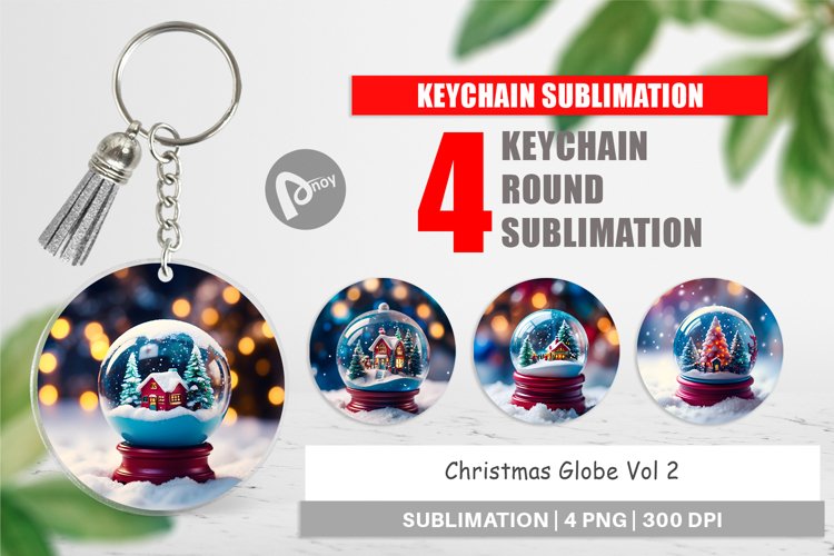 Keychain Christmas Globe