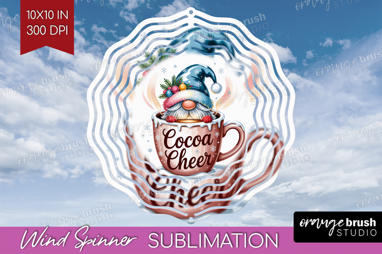 Christmas Gnome Wind Spinner Sublimation PNG - Cute Gnome