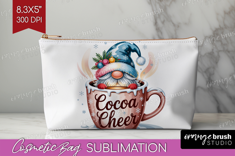 Christmas Gnome Cosmetic Bag - Cute Gnome Makeup Bag PNG