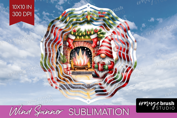 Christmas Gnome Wind Spinner Sublimation PNG - Cute Gnome