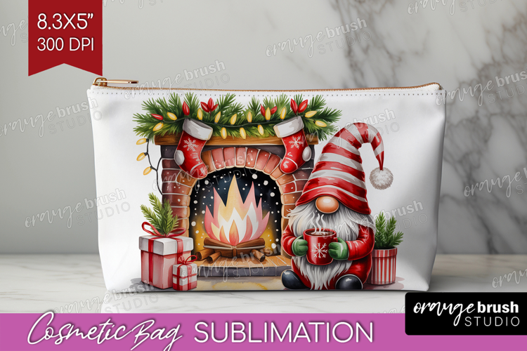 Christmas Gnome Cosmetic Bag - Cute Gnome Makeup Bag PNG