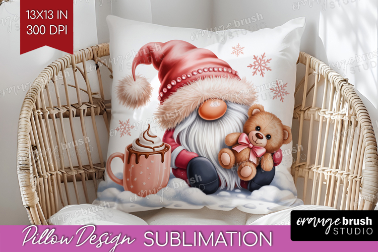 Christmas Gnome Pillow Sublimation - Cute Gnome Pillow Cover