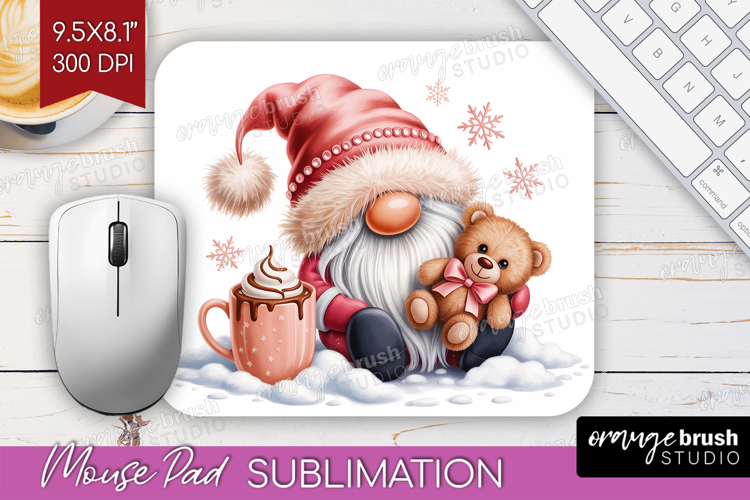 Christmas Gnome Mouse Pad Sublimation - Cute Gnome Mousepad example image 1