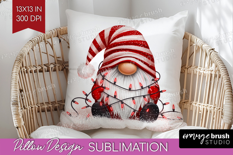 Christmas Gnome Pillow Sublimation - Cute Gnome Pillow Cover