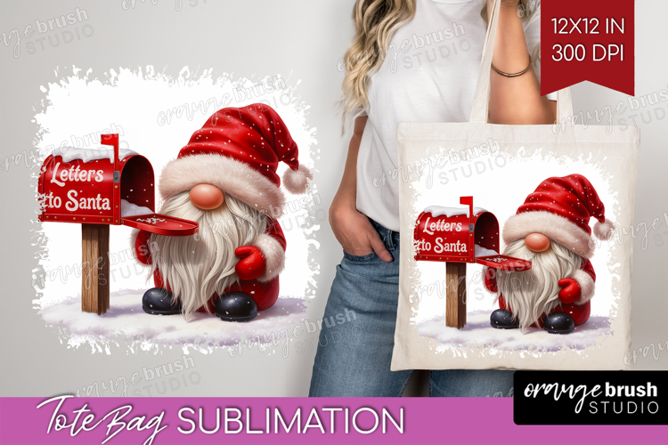 Christmas Gnome Tote Bag - Cute Gnome Tote Bag PNG