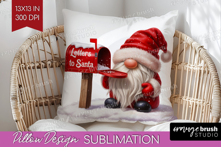 Christmas Gnome Pillow Sublimation - Cute Gnome Pillow Cover
