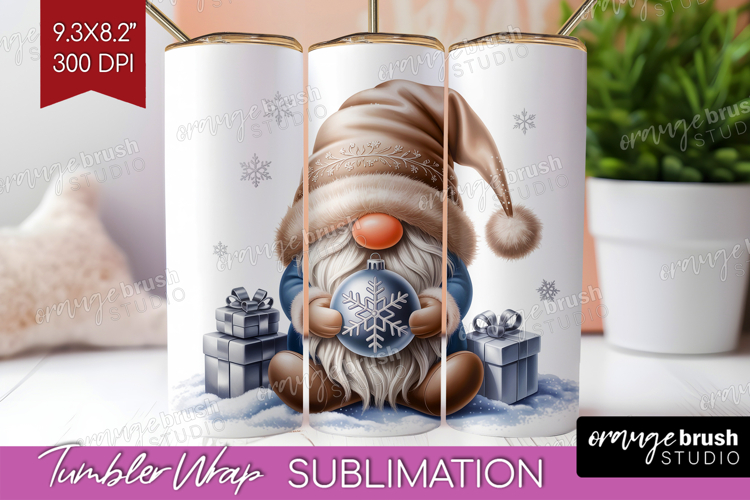 Christmas Gnome Tumbler Wrap - Cute Gnome Tumbler PNG