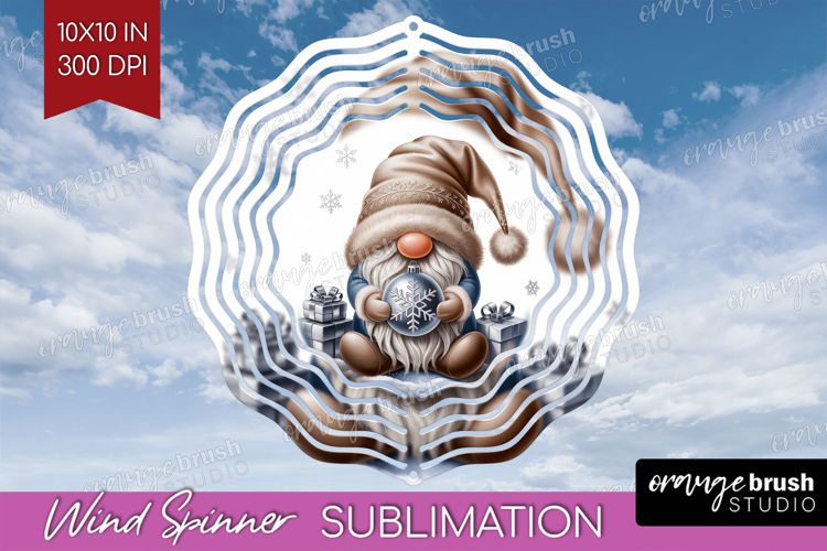 Christmas Gnome Wind Spinner Sublimation PNG - Cute Gnome
