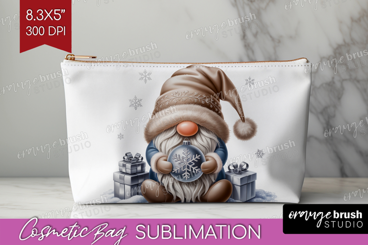 Christmas Gnome Cosmetic Bag - Cute Gnome Makeup Bag PNG