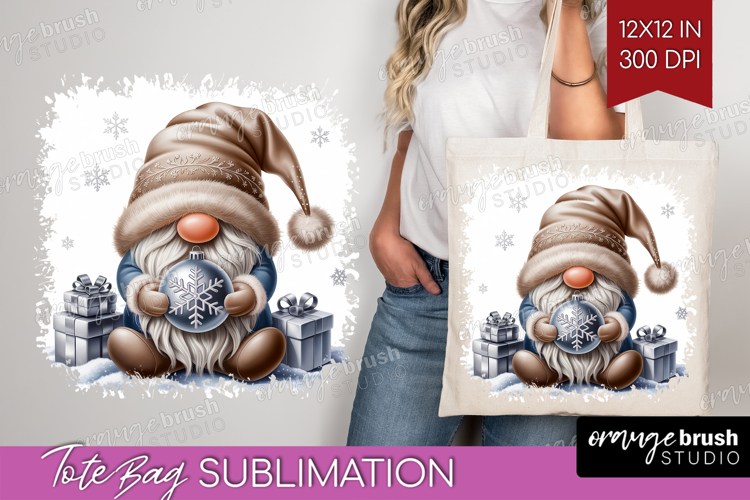 Christmas Gnome Tote Bag - Cute Gnome Tote Bag PNG
