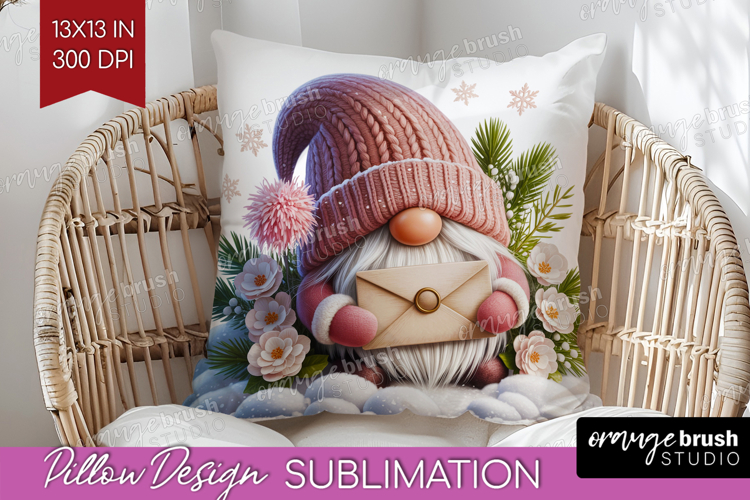 Christmas Gnome Pillow Sublimation - Cute Gnome Pillow Cover