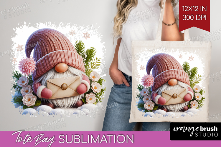 Christmas Gnome Tote Bag - Cute Gnome Tote Bag PNG