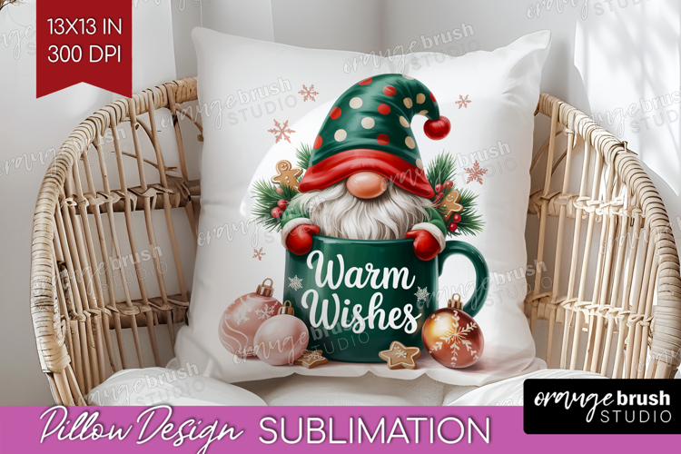 Christmas Gnome Pillow Sublimation - Cute Gnome Pillow Cover
