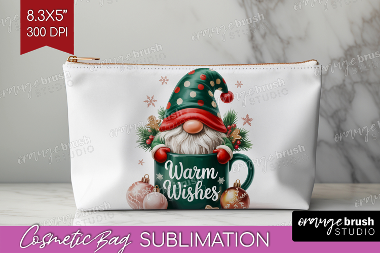 Christmas Gnome Cosmetic Bag - Cute Gnome Makeup Bag PNG