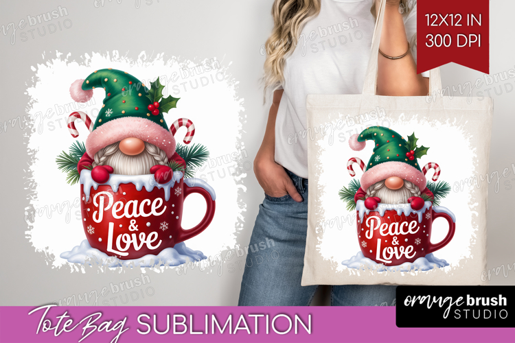 Christmas Gnome Tote Bag - Cute Gnome Tote Bag PNG