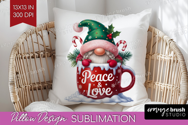 Christmas Gnome Pillow Sublimation - Cute Gnome Pillow Cover