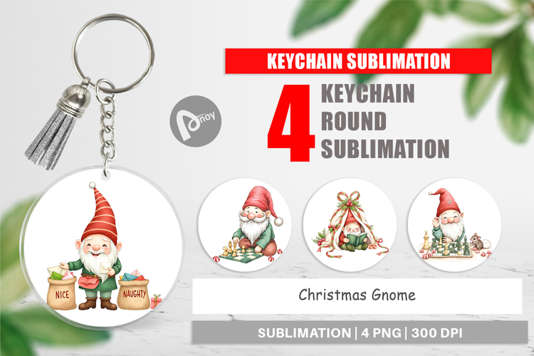 Keychain Christmas Gnome