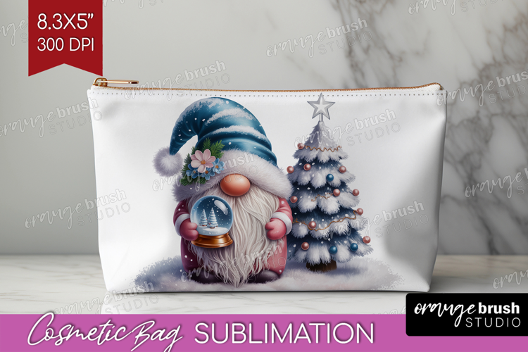 Christmas Gnome Cosmetic Bag - Cute Gnome Makeup Bag PNG