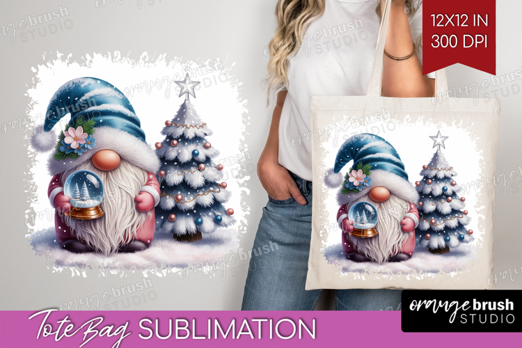 Christmas Gnome Tote Bag - Cute Gnome Tote Bag PNG