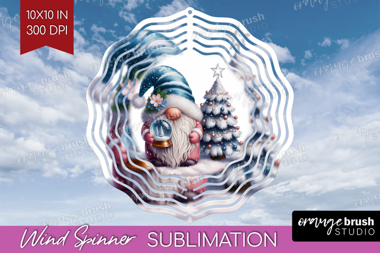 Christmas Gnome Wind Spinner Sublimation PNG - Cute Gnome