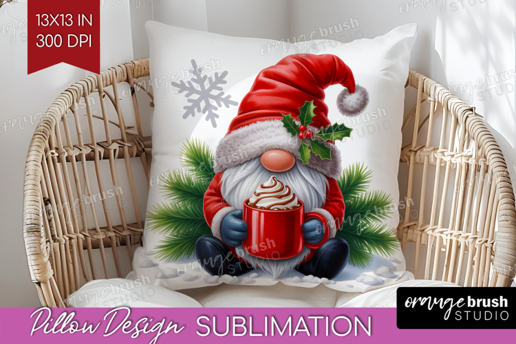Christmas Gnome Pillow Sublimation - Cute Gnome Pillow Cover