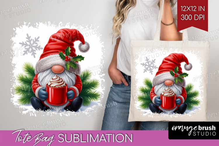 Christmas Gnome Tote Bag - Cute Gnome Tote Bag PNG