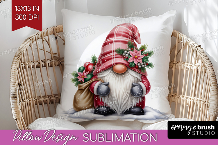 Christmas Gnome Pillow Sublimation - Cute Gnome Pillow Cover