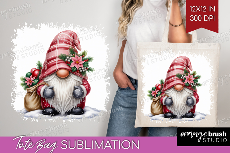 Christmas Gnome Tote Bag - Cute Gnome Tote Bag PNG