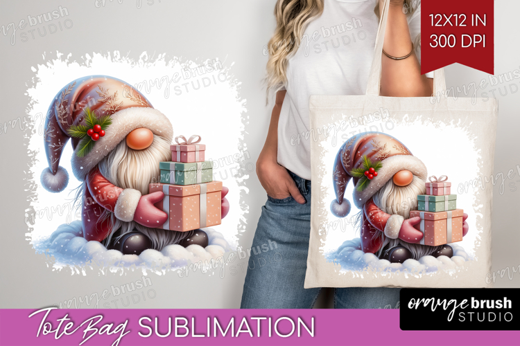 Christmas Gnome Tote Bag - Cute Gnome Tote Bag PNG