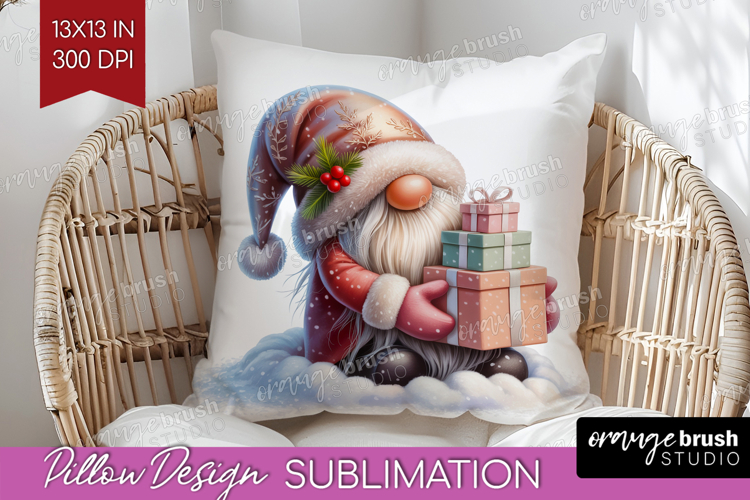 Christmas Gnome Pillow Sublimation - Cute Gnome Pillow Cover