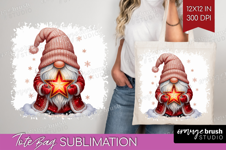 Christmas Gnome Tote Bag - Cute Gnome Tote Bag PNG