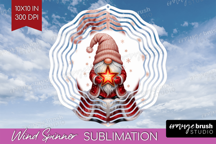 Christmas Gnome Wind Spinner Sublimation PNG - Cute Gnome