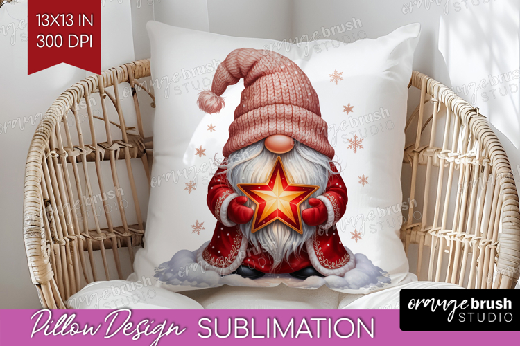 Christmas Gnome Pillow Sublimation - Cute Gnome Pillow Cover