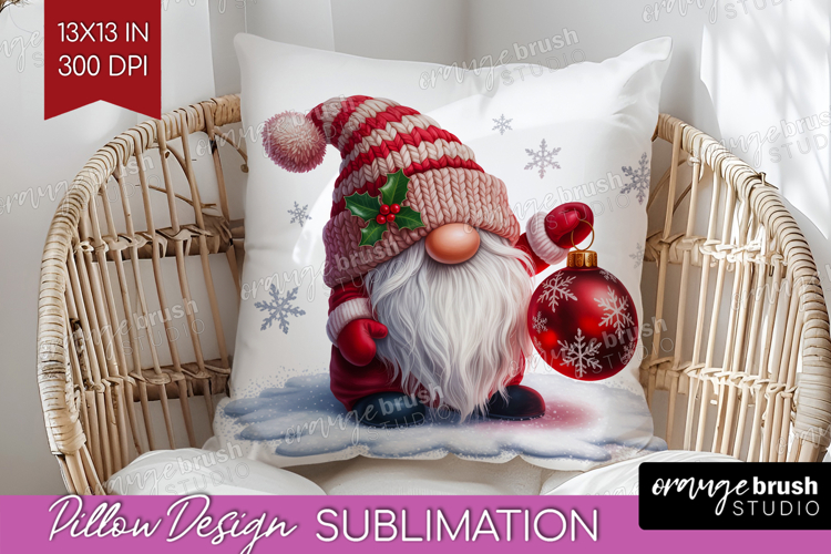 Christmas Gnome Pillow Sublimation - Cute Gnome Pillow Cover