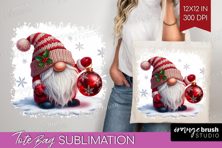 Christmas Gnome Tote Bag - Cute Gnome Tote Bag PNG