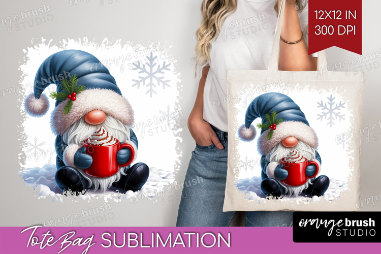 Christmas Gnome Tote Bag - Cute Gnome Tote Bag PNG