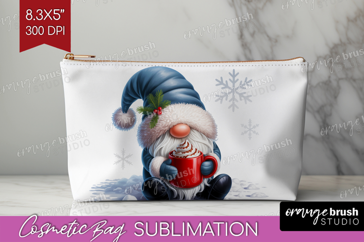 Christmas Gnome Cosmetic Bag - Cute Gnome Makeup Bag PNG