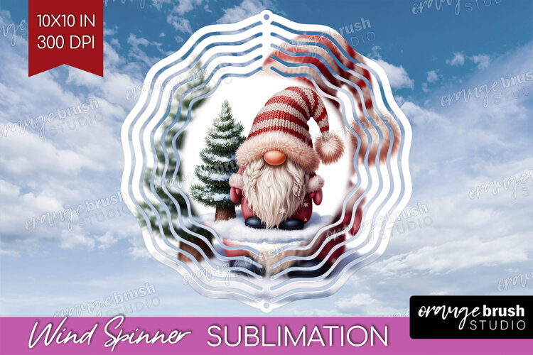 Christmas Gnome Wind Spinner Sublimation PNG - Cute Gnome example image 1