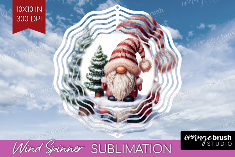 Christmas Gnome Wind Spinner Sublimation PNG - Cute Gnome
