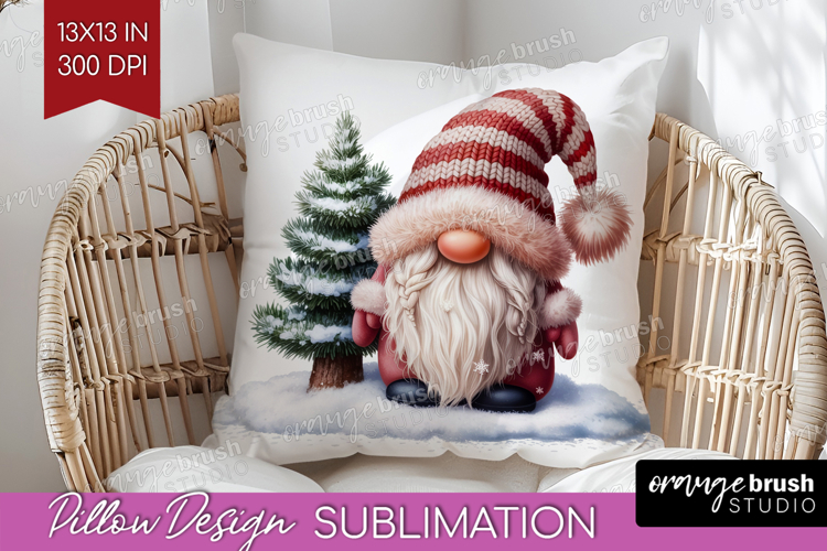 Christmas Gnome Pillow Sublimation - Cute Gnome Pillow Cover