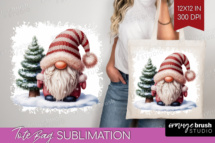 Christmas Gnome Tote Bag - Cute Gnome Tote Bag PNG
