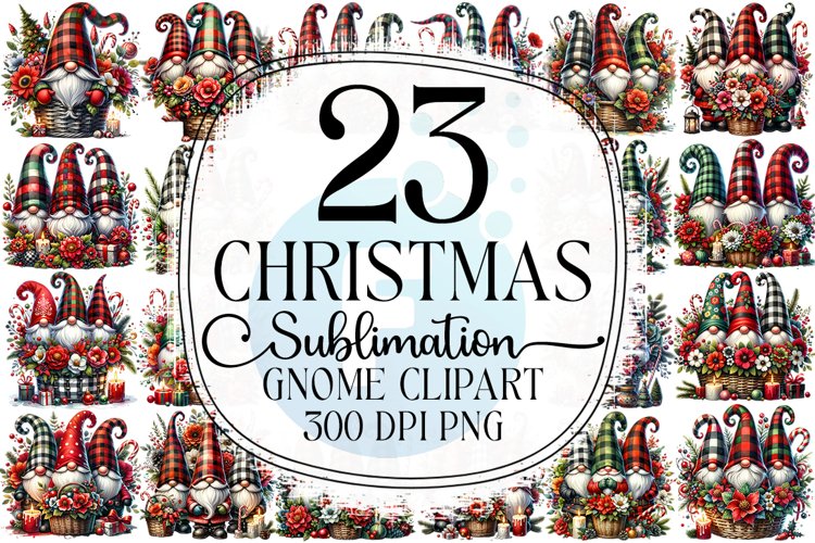 Christmas Gnome Sublimation - Clipart PNG Bundle