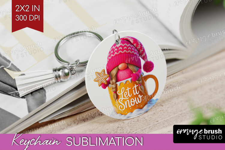 Christmas Gnome Keychain PNG - Cute Gnome Keychain